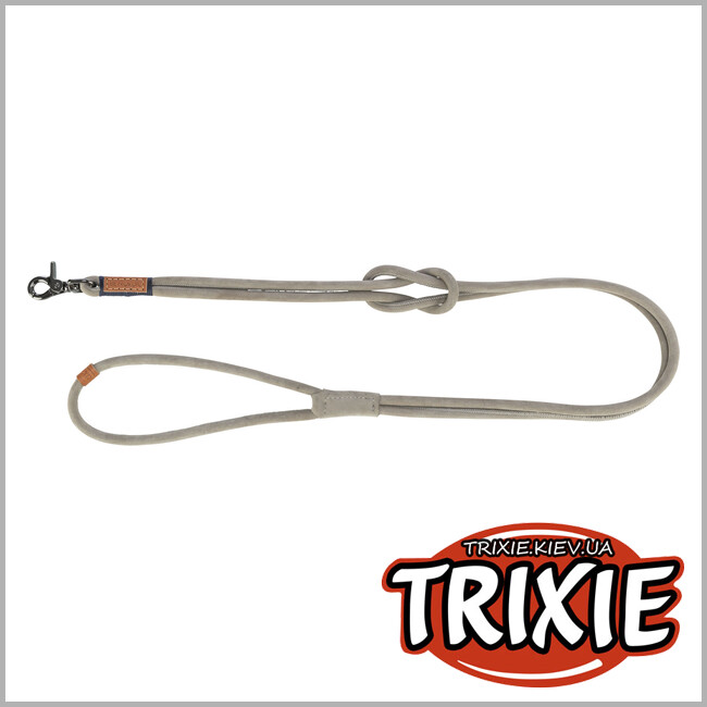 ТРИКСИ Украина - Поводок BE NORDIC ,Trixie 17460 кожа,XS-L: 1.20м/8мм, серый