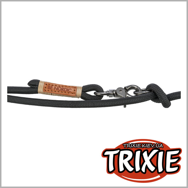 ТРИКСИ Украина - Регулируемый поводок Trixie 17235 "BE NORDIC", L-XL: 2.00м/13мм, черный/песок