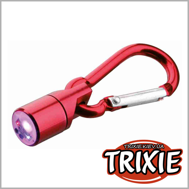 ТРИКСИ Украина - Брелок-фонарик Trixie 13443 для собак с карабином водонепроницаемый металл d-1 см