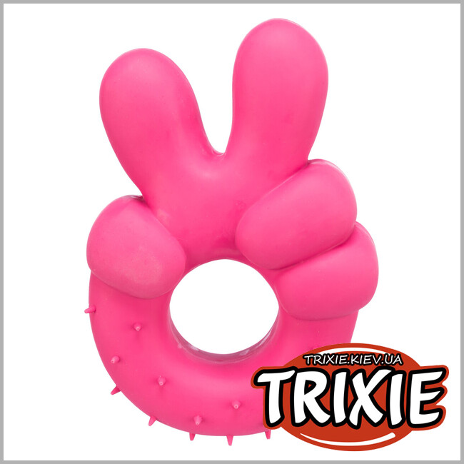 ТРИКСИ Украина - Игрушка-знак Trixie 35519 "Рука мира" (латекс), 14см