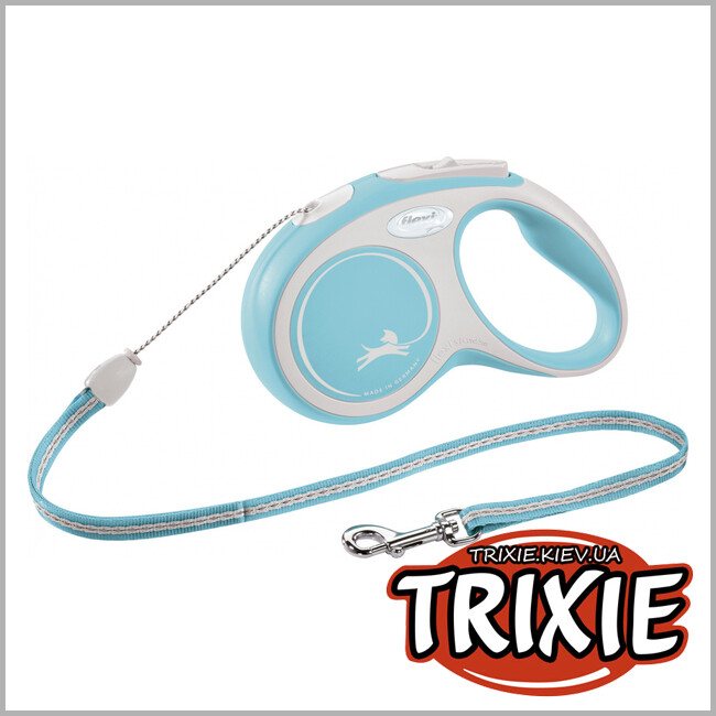 ТРИКСИ Украина - Флекси New COMFORT-TRIXIE (S: 5м/до 12кг, голубой)