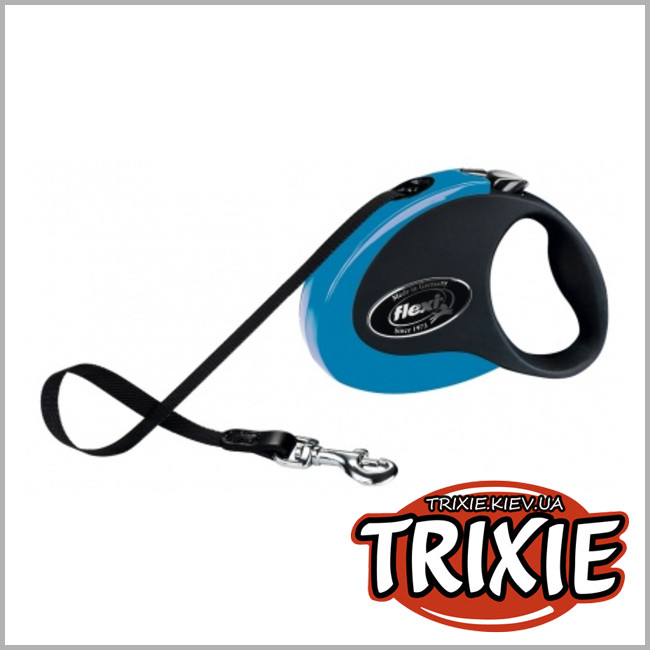 ТРИКСИ Украина - Рулетки для собак TRIXIE - Collection (Размер: 5м/до25кг, Цвет: синий/чёрный)