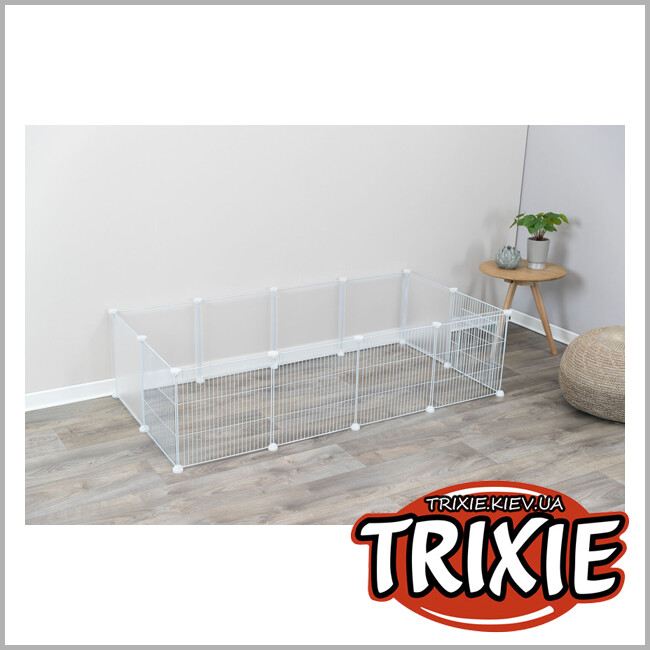 ТРИКСИ Украина - Вольер Trixie 62460 в помещение для морских.свинок/кролей (металл/пластик), 140х35х70см, белый