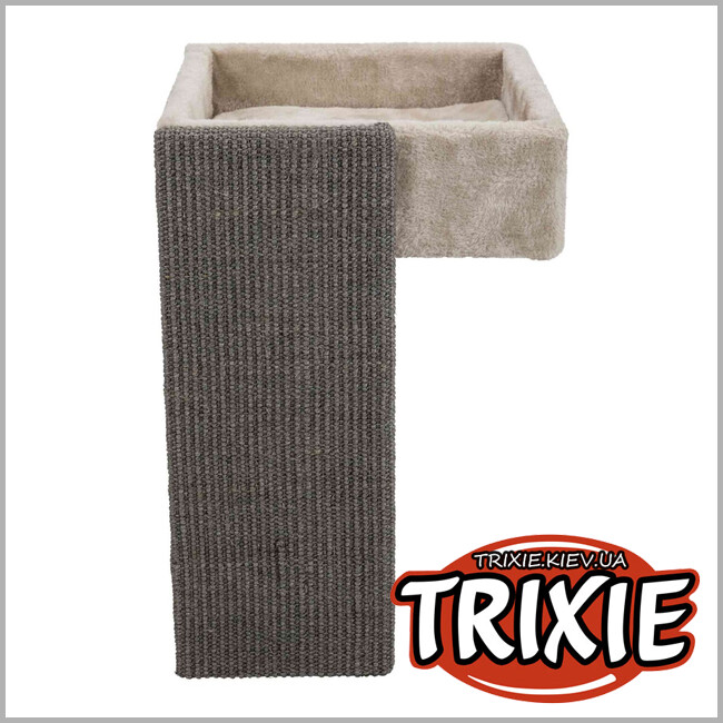 ТРИКСИ Украина - Лежак для котов Trixie 44085 на полку с драпом, 33х48х37см, светло-серый