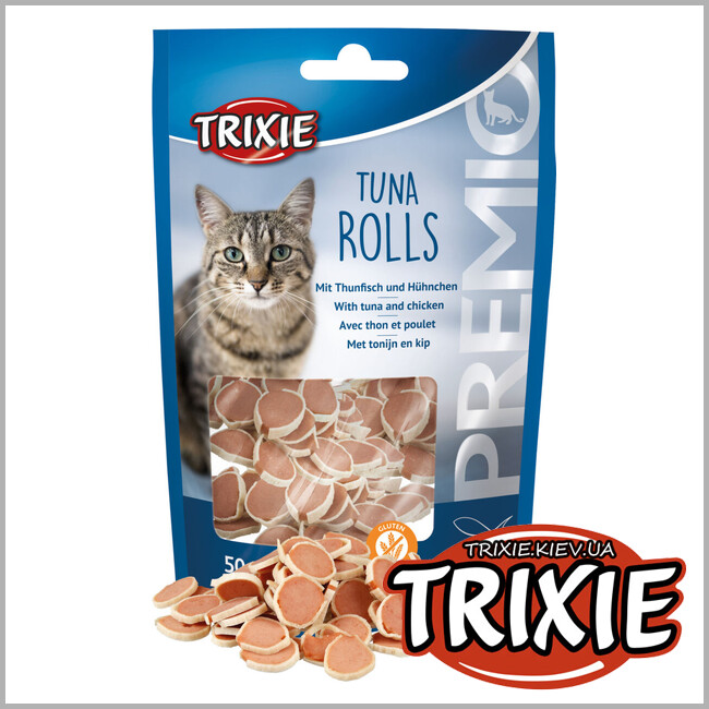 ТРИКСИ Украина - Лакомство для кошек Trixie 42732 PREMIO Tuna Rolls с тунцем и курицей 50г
