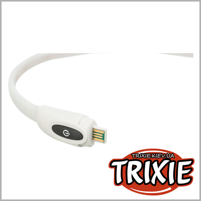 ТРИКСИ Украина - Воротник Trixie 12630 световой с USB силикон многоцветный XS-XL 65 см x 16 мм