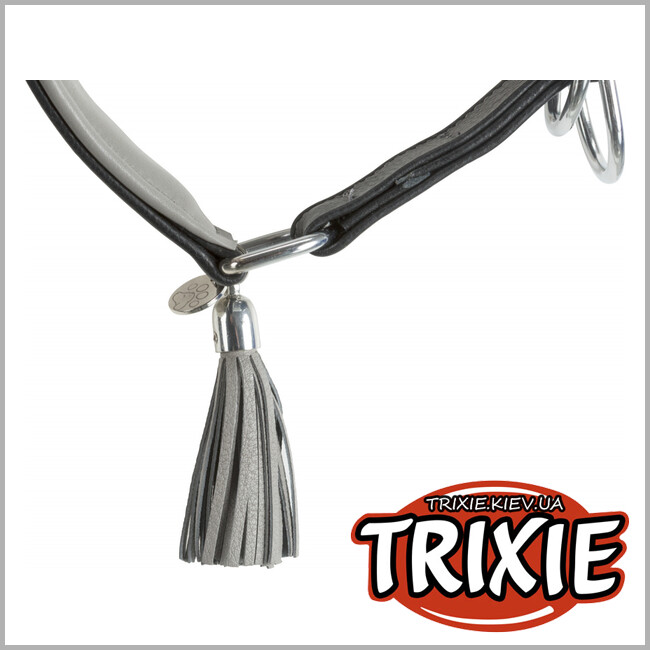 ТРИКСИ Украина - Ошейник Active Comfort-TRIXIE (кожа, S: 27–35см/55см. черный/серый)
