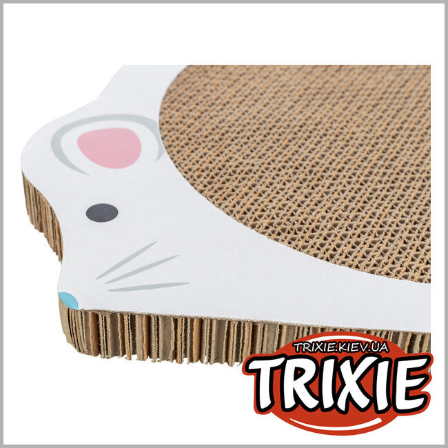 ТРІКСІ Україна - Дряпка для кошенят Trixie 48040 картонна в формі миші з котячою м'ятою 35х2,5х29,5 см біла