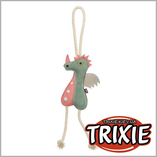 ТРИКСИ Украина - Дракон для животных Trixie на веревке (кожа/веревка), 55см