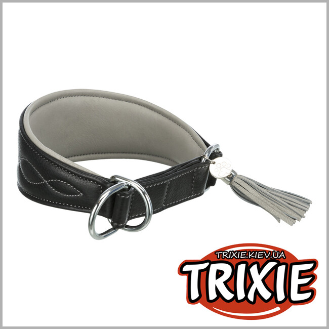 ТРИКСИ Украина - Ошейник Active Comfort-TRIXIE (кожа, S: 27–35см/55см. черный/серый)