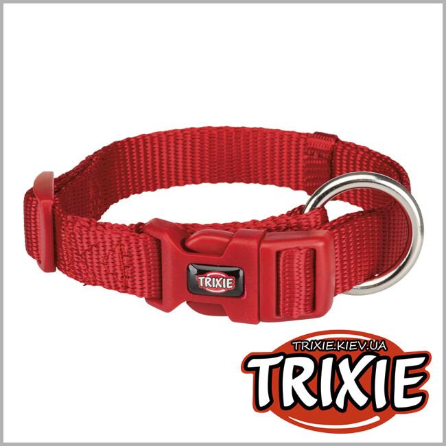 ТРИКСИ Украина - Ошейник для собак Trixie 201503 Premium нейлон красный размер S-M 30-45 см/15 мм