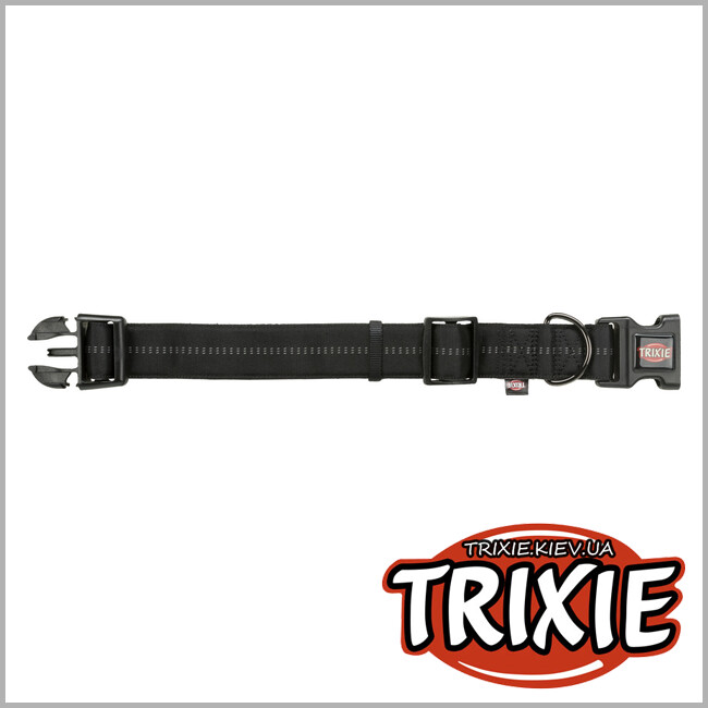 ТРИКСИ Украина - Широкий ошейник  Trixie Softline Elegance (M-L: 40-55см/38мм, черный/графит)