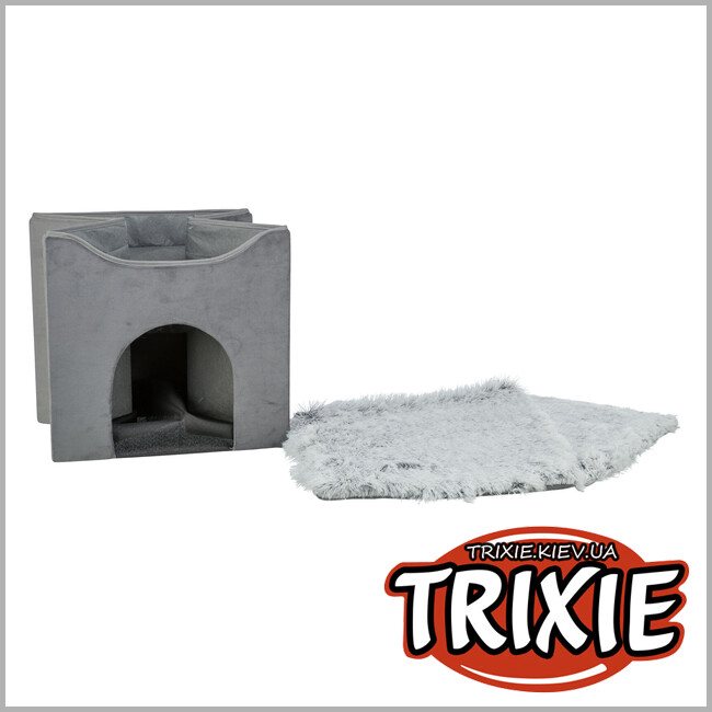 ТРИКСИ Украина - Лежак-пещера Trixie 375010 "Harvey", 38х38х38см, серый/бело-черный