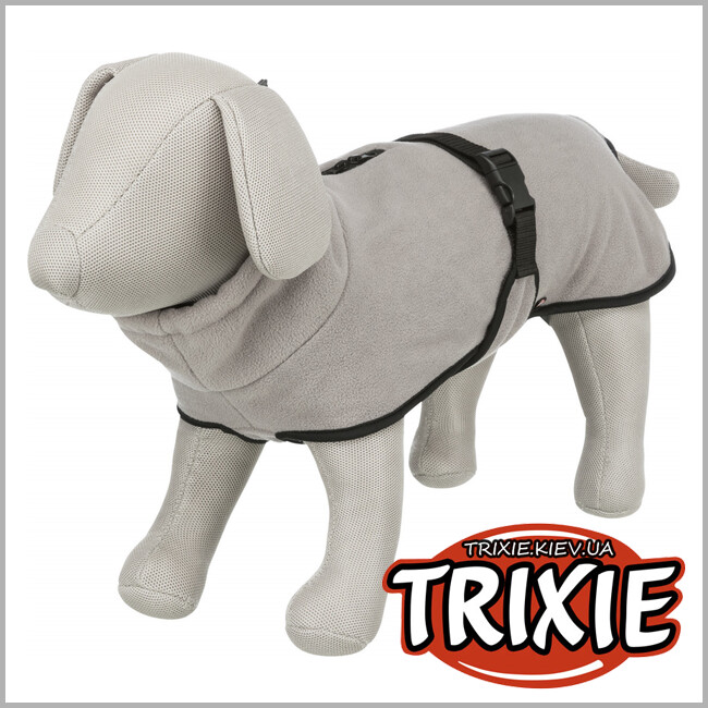 ТРИКСИ Украина - Водоотталкивающее пальто из флиса Trixie Grenoble (серый, S, 48*44-70*40 cm)