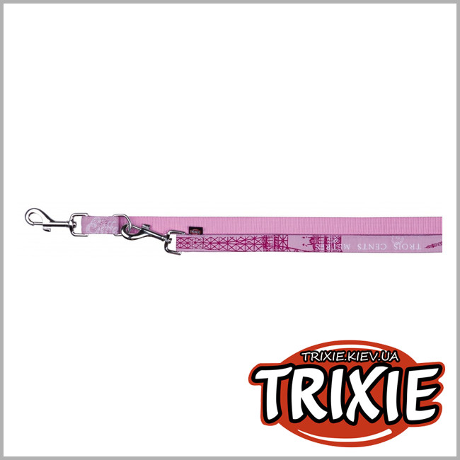 ТРИКСИ Украина - Поводок для собак TRIXIE - Paris (Размер:2м/10мм, Цвет:розовый, нейлон)