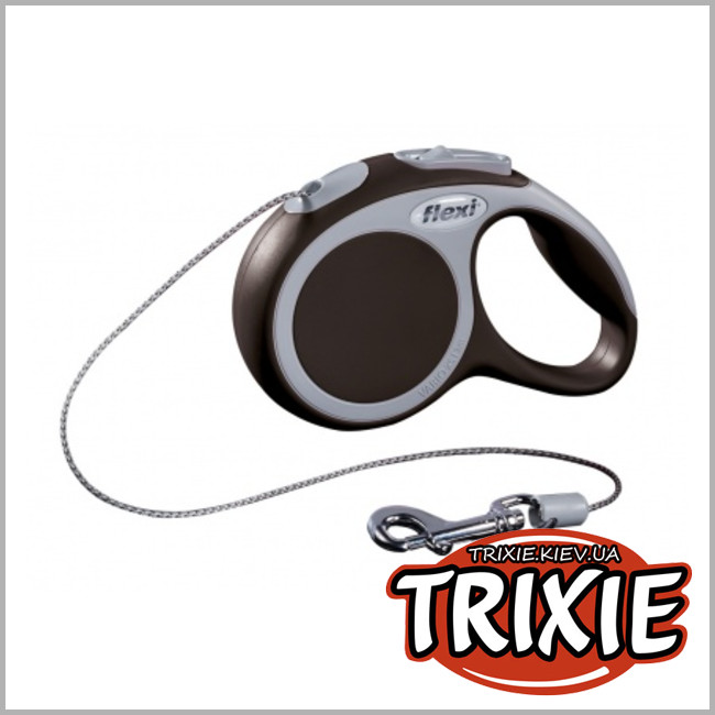 ТРИКСИ Украина - Рулетка, поводок-трос для собак TRIXIE - FLEXI  (Цвет: коричневый)