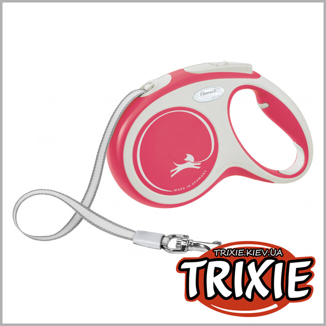 ТРІКСІ Україна - Флексі New COMFORT Trixie (M, 5м/до 25кг, червоний)