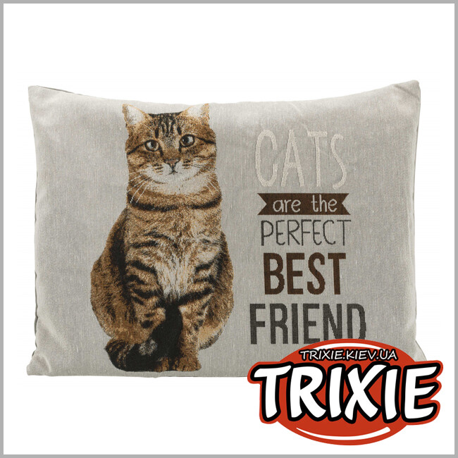 ТРИКСИ Украина - Лежак TRIXIE - Chipo с рисунком Кот (60х48 см серый)