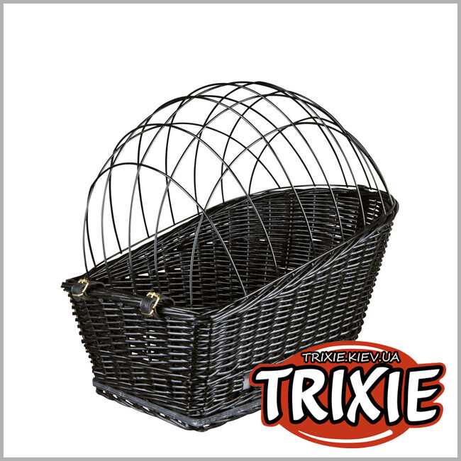 ТРИКСИ Украина - Корзина для автоперевозок Trixie 13117 с решеткой, ива и металл, 35х49х55см, черный