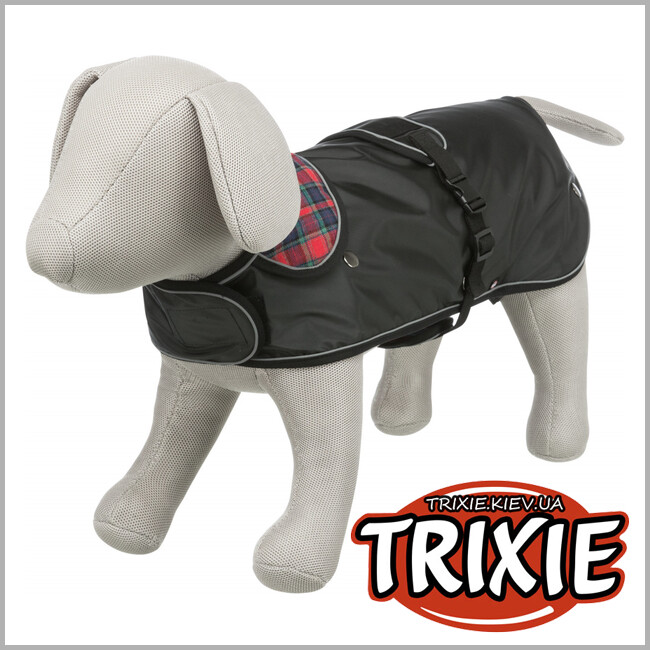 ТРИКСИ Украина - Пальто для собак Trixie Hermy 2 в 1 (черный/красный, S, 26-34*44-55*38 cm)