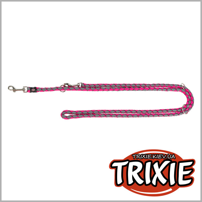 ТРІКСІ Україна - Регульований поводок Trixie 143511 "Cavo",для тварин S-M: 2.00м/12мм, фуксія/графіт