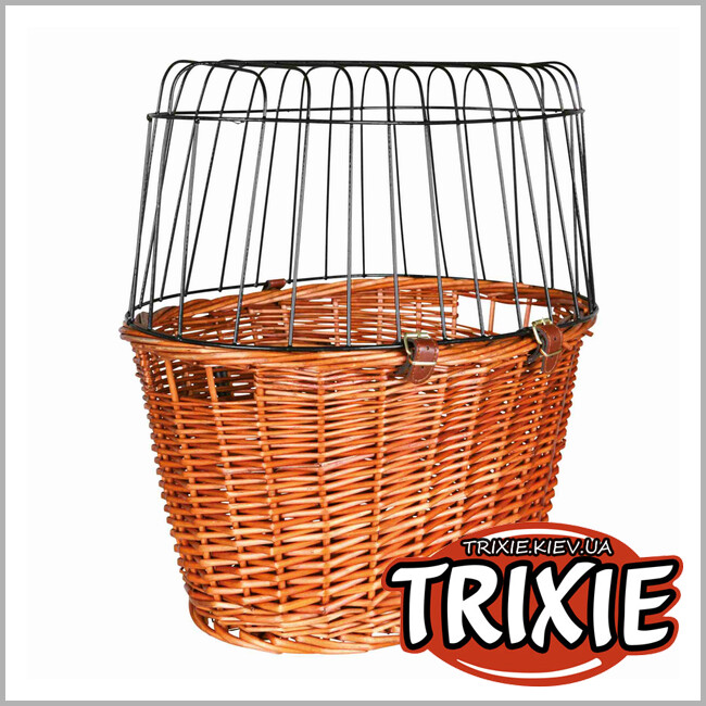 ТРИКСИ Украина - Велосипедная корзина  TRIXIE Front Dog Bicycle Basket (ива 33*44*48cm)