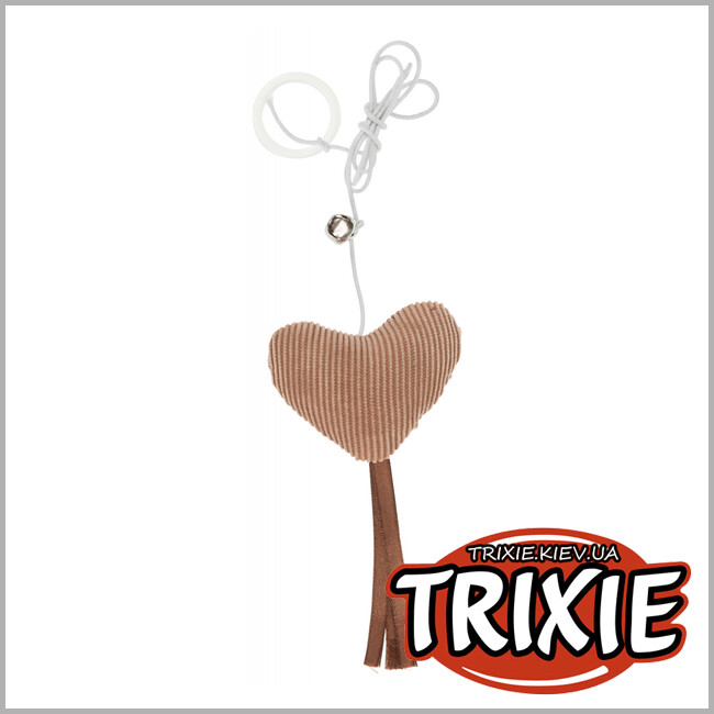 ТРИКСИ Украина - Игрушка сердце с кисточками на резинке TRIXIE (с колокольчиком 65 см)