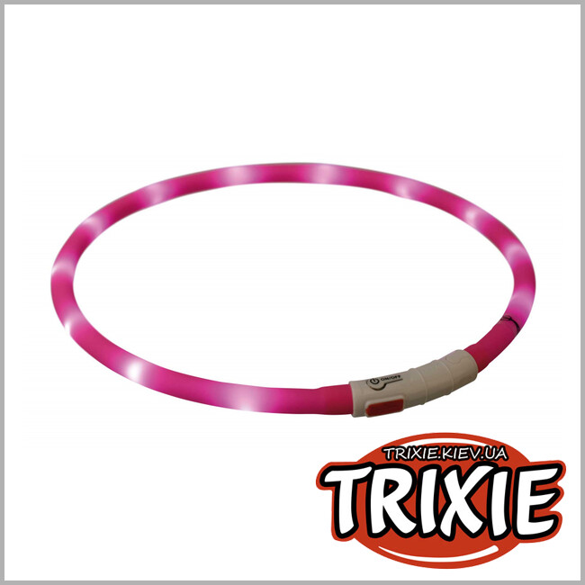ТРИКСИ Украина - Ошейник светящийся USB TRIXIE (70см/10мм,розовый)