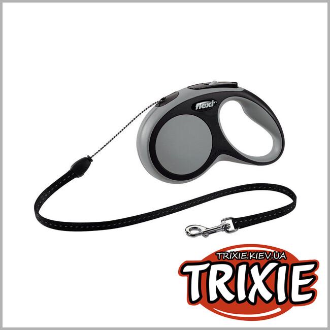 ТРИКСИ Украина - Флекси TRIXIE - New COMFORT (S: 5 м/12 кг, серый)
