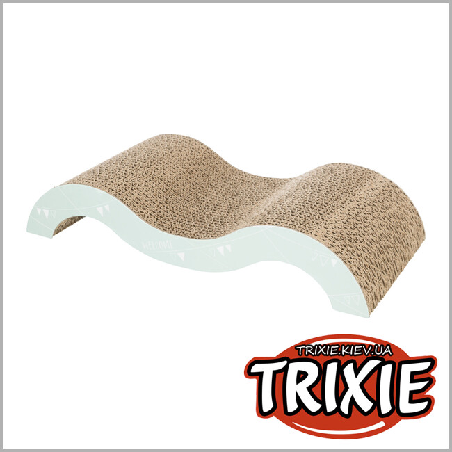 ТРІКСІ Україна - Дряпка для кошенят Trixie 48012 Wave Junior з котячою м'ятою картон світло-бузкова/м'ятна 38х7х18 см
