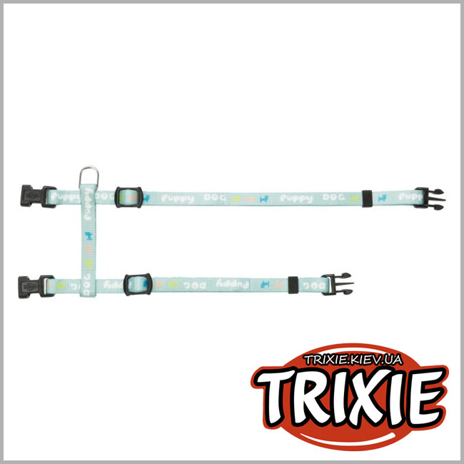 ТРИКСИ Украина - Шлейка с поводком для щенков Trixie Junior Puppy H-Harness with Lead (M-L, 27-45cm*10mm, мятный)