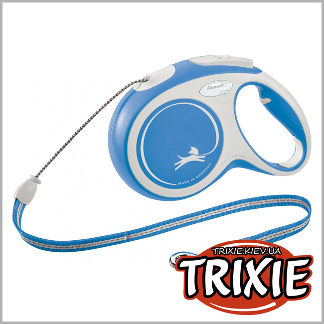 ТРИКСИ Украина - Флекси New COMFORT Trixie  (M, 8м/до 20кг, синий)
