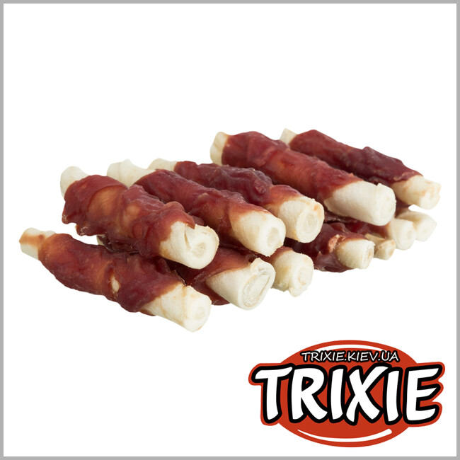 ТРИКСИ Украина - Палочка для чистки зубов Trixie DentaFun Duck Chewing Rolls (утка 12см *10 шт / 80g)