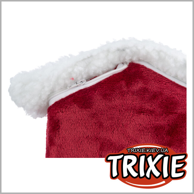 ТРИКСИ Украина - Рождественский лежак-пещера Trixie 92652 для хомяков/дегу, 23х18х24см, красный/белый