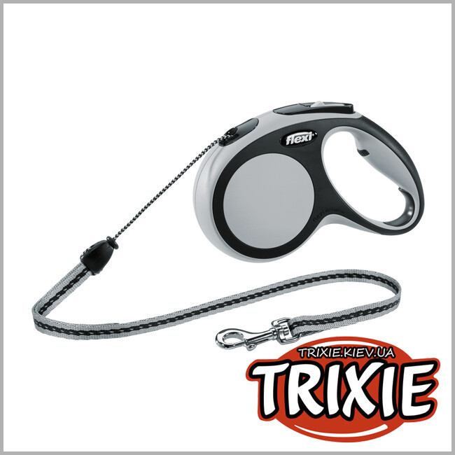 ТРИКСИ Украина - Флекси TRIXIE - New COMFORT (M: 5 м/20 кг, серый)