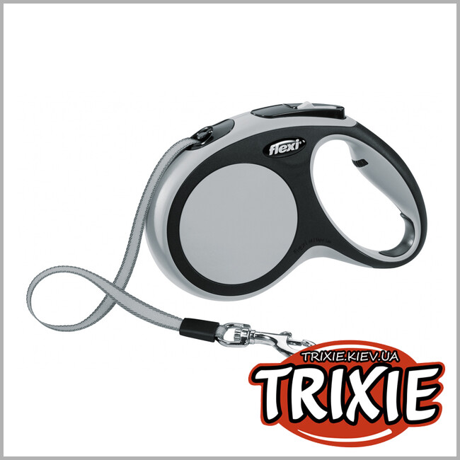 ТРИКСИ Украина - Флекси TRIXIE - New COMFORT (M: 5 м/25 кг, серый)