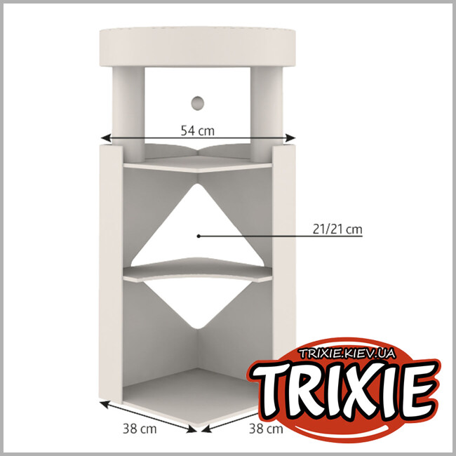 ТРИКСИ Украина - Домик для животных Trixie 44427 башня-драпак "Arma", 98см, серый/белый