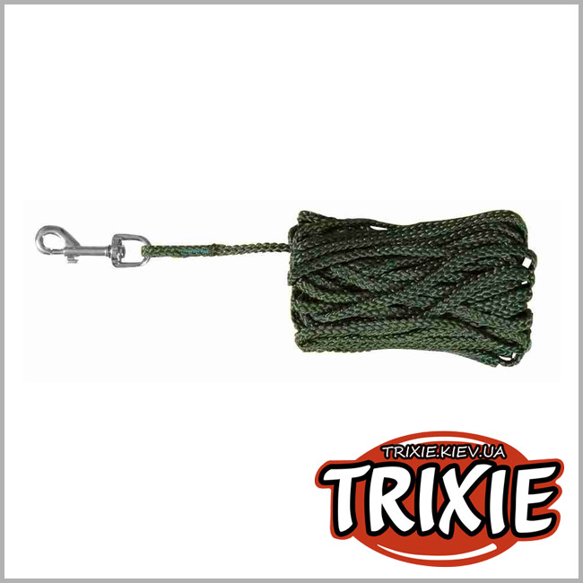 ТРИКСИ Украина - Поводок для собак TRIXIE (Размер S-M: 5м/5мм, Цвет: зеленый, нейлон)