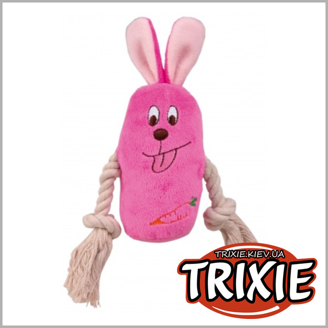 ТРИКСИ Украина - Набор игрушек  TRIXIE - Звери с канатом (плюш со звуком 13см * 3шт)