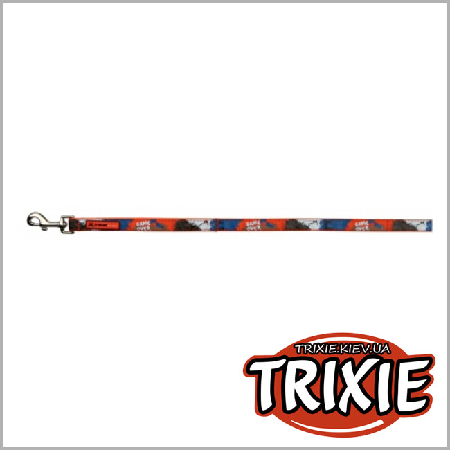 ТРИКСИ Украина - Поводок для собак TRIXIE - X-TRM (Размер:1.20м/25мм, Цвет:оранжевый/синий)