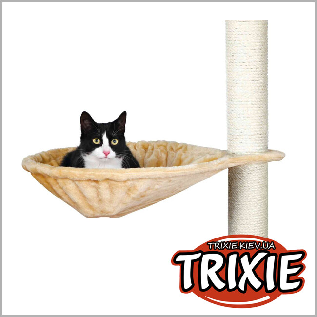 ТРИКСИ Украина - Гамак большой для котов, плюш, для домика и дряпалки Trixie 43981 на металлическом каркасе, 45см,беж