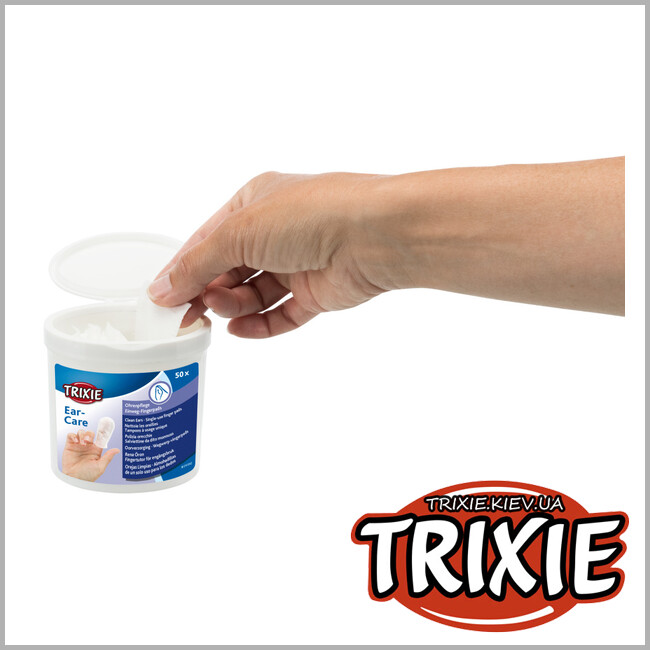 ТРИКСИ Украина - Одноразовые салфетки TRIXIE на палец для чистки ушей (50шт/уп)
