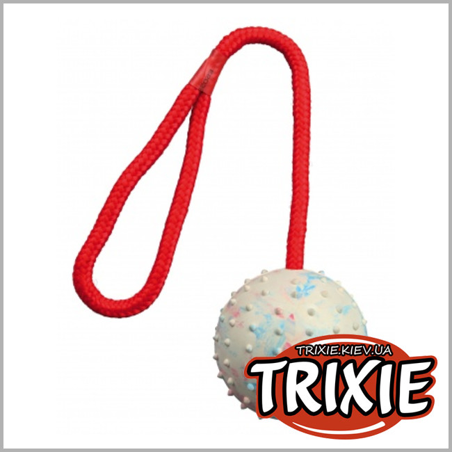 ТРИКСИ Украина - Резиновый мяч на веревке  Trixie Ball on a Rope ( 7cm / 30см)