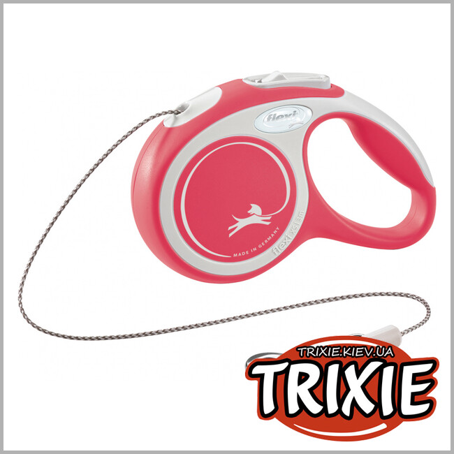 ТРИКСИ Украина - Флекси New COMFORT - TRIXIE (XS, 3м/до 8кг, красный)