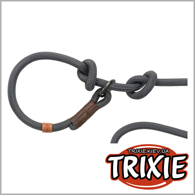 ТРИКСИ Украина - Поводок-удавка для животных Trixie 17241 "BE NORDIC", S-M: 1.7м/8мм, темно-серый/коричневый