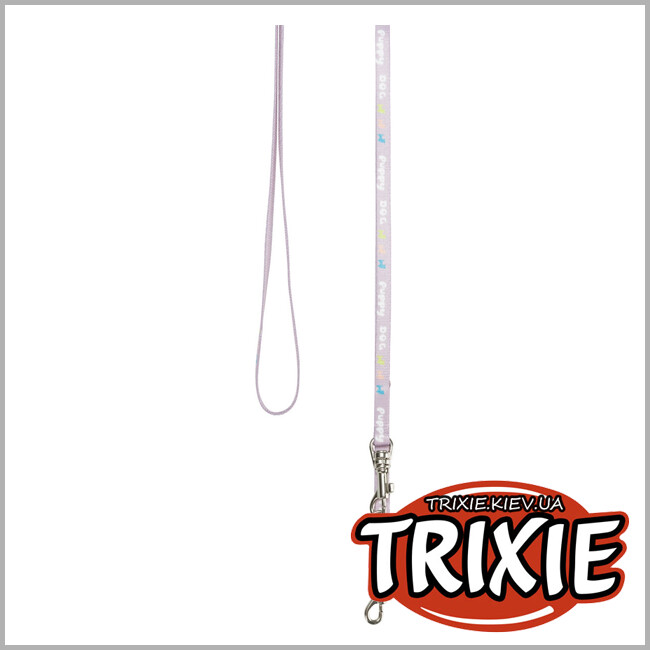 ТРІКСІ Україна - Шлейка з повідцем для цуценят Trixie Junior Puppy H-Harness with Lead (ML, 27-45cm*10mm, бузковий)