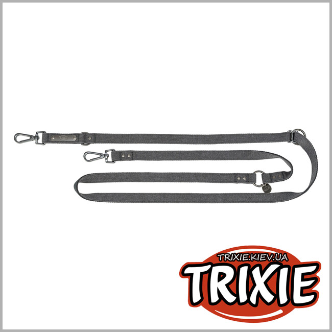 ТРИКСИ Украина - Поводок для собак Trixie 1970201 CityStyle V-Lead хлопок S–M 2 м 13 мм черный