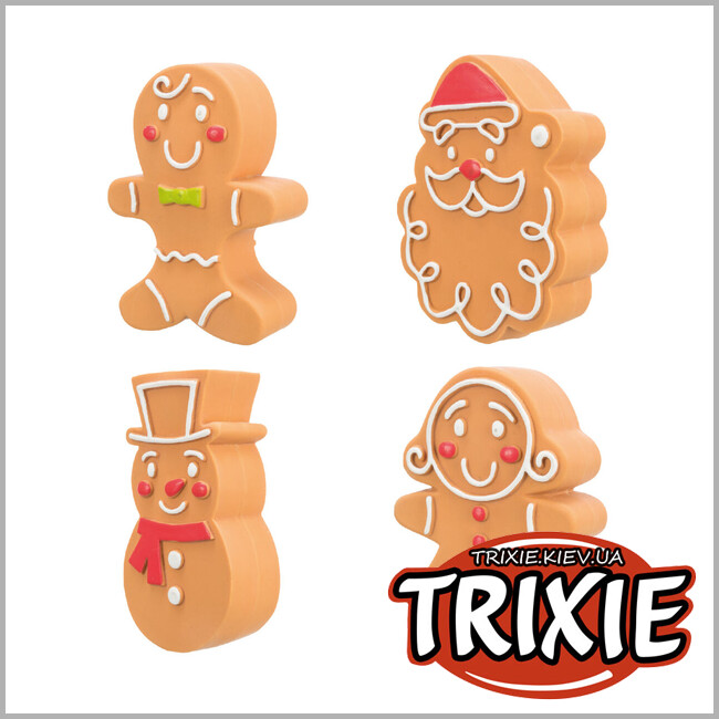 ТРИКСИ Украина - Игрушка " Рождественский Пряник" Trixie 92535 для собак латекс 11см
