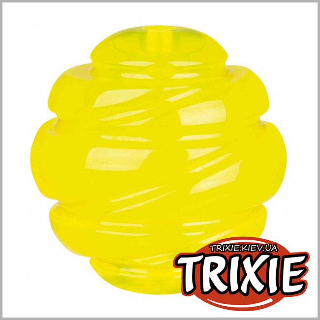 ТРИКСИ Украина - Спортивный сверхпрочный мяч TRIXIE (резина, ø 6см, жёлтый)