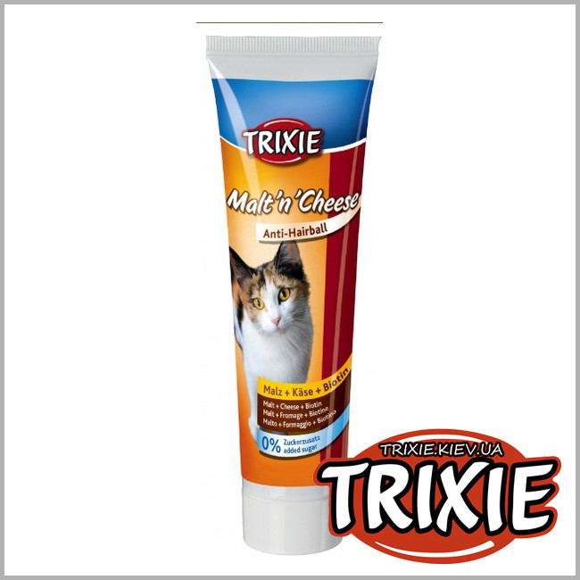 ТРИКСИ Украина - Против комков шерсти Trixie  Malt and Cheese Anti-Hairball (солод/биотин 100g)